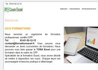 Acq-formations, formations tableur Excel.